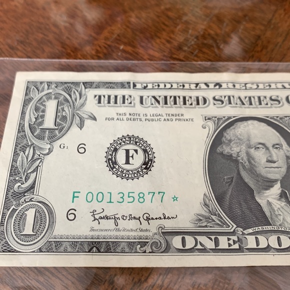 1963A $1 Federal Reserve Star Note Atlanta One Dollar Bill F00135877* 1963 A low - Picture 6 of 8